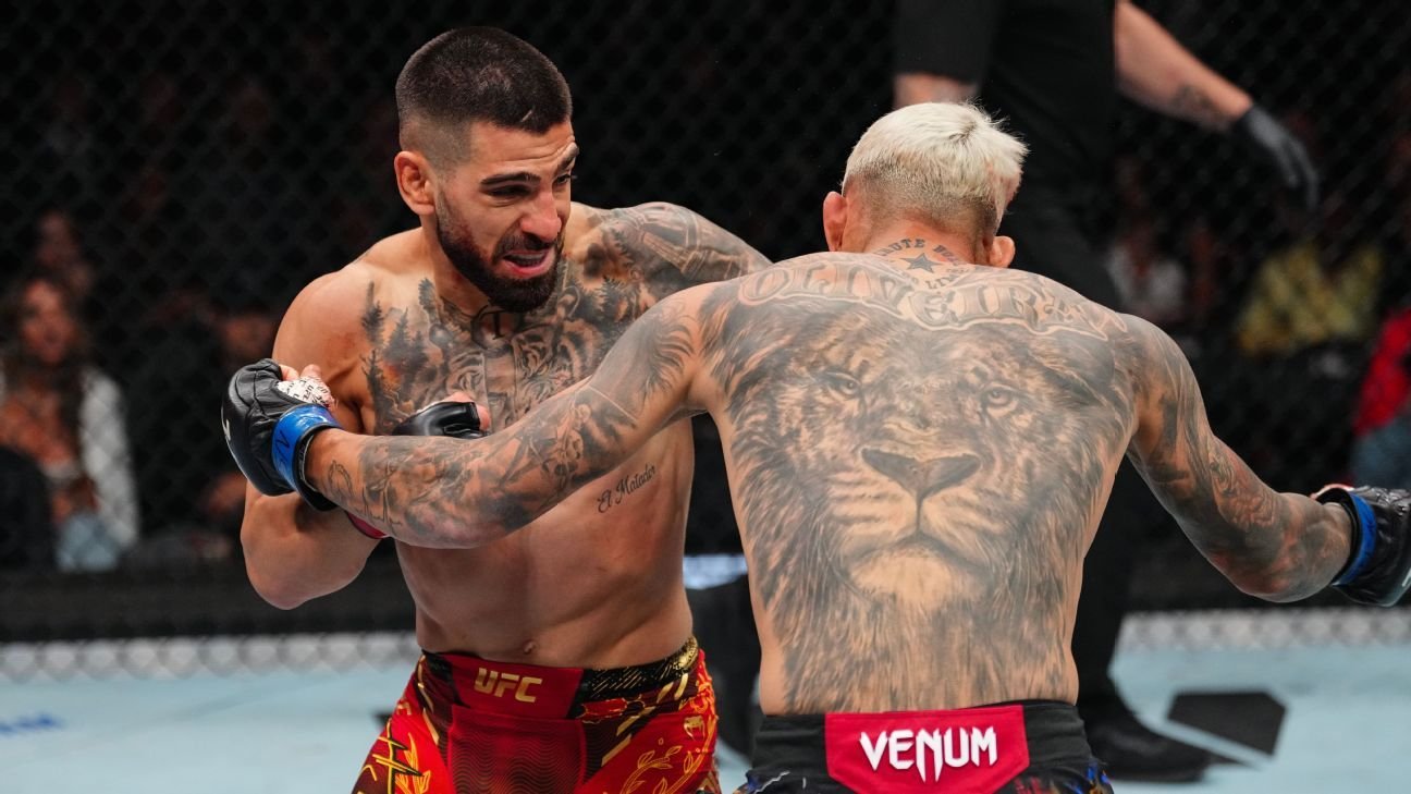 Charlesas Oliveira iš Ilia Torruria Ko už nemokamą titulą UFC 317