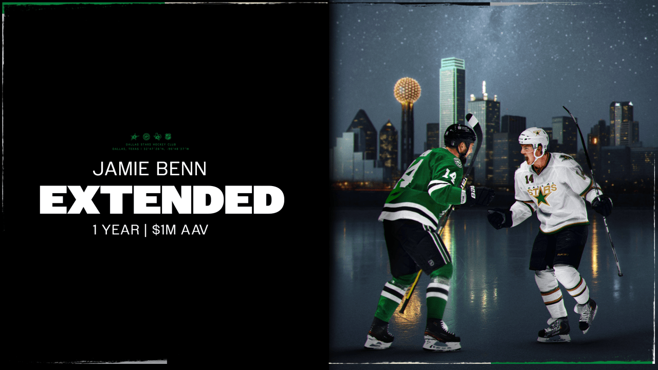 „Dallas Stars“ pasirašo kapitoną Jamie Beną iki vienerių metų, pratęsdamas 1 mln. USD sutartį