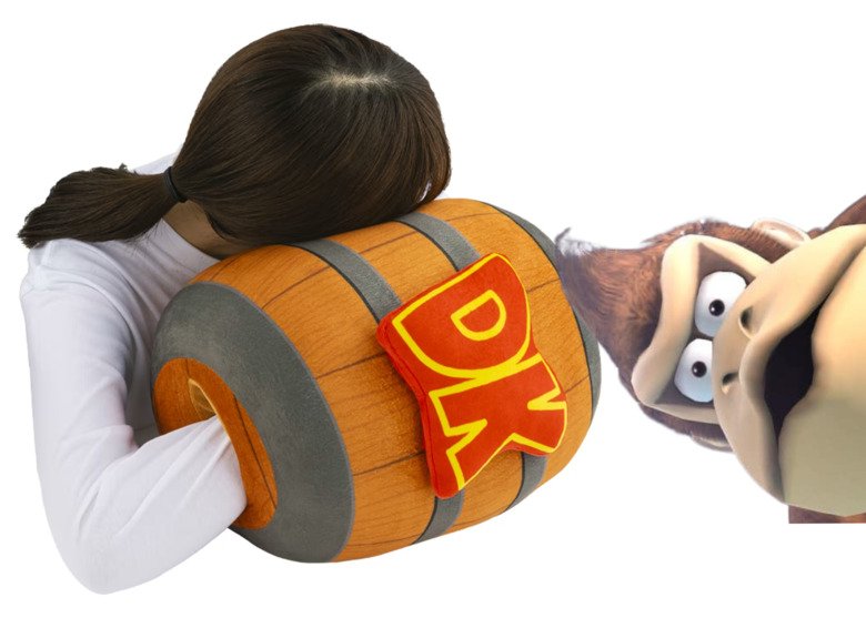 „Nintendo“ yra naujasis „Donkey Kong Merch“, įskaitant „Barrel pagalvę“