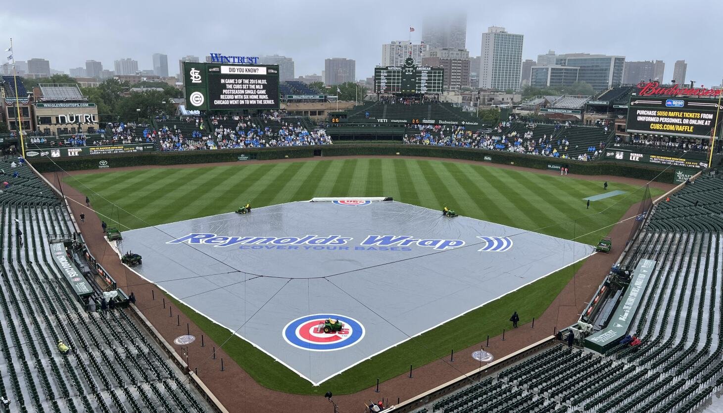 „Cubs“ serijos finalas su kardinolais, lėtas ir lietus Čikagos rajone